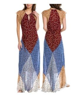 rag & bone Multi-Color Floral Patchwork Maxi Dress